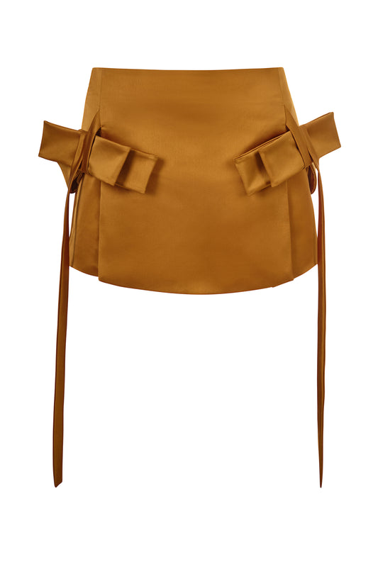 Mandarin Bow Mini Skirt