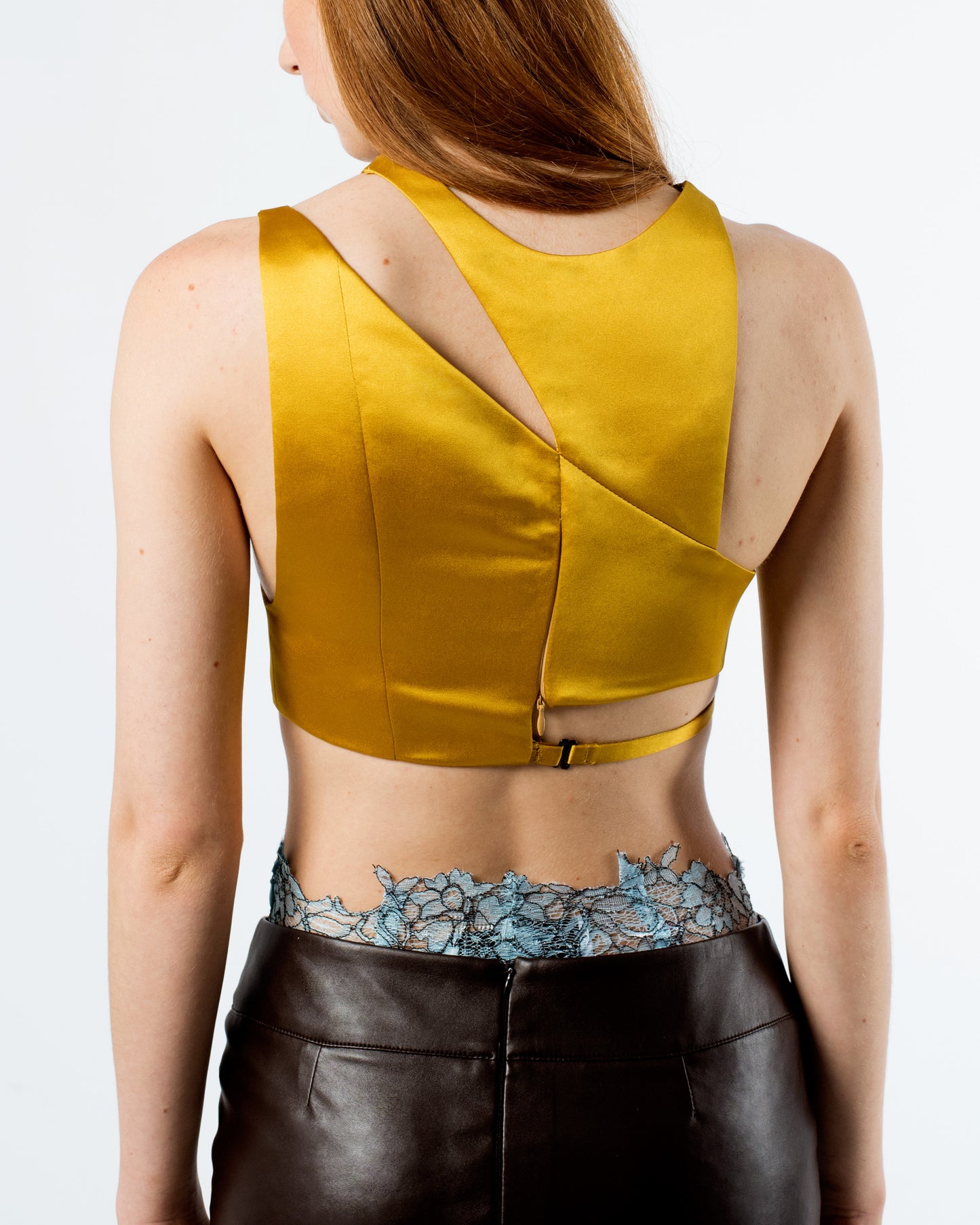 SALE - Mustard Satin Top
