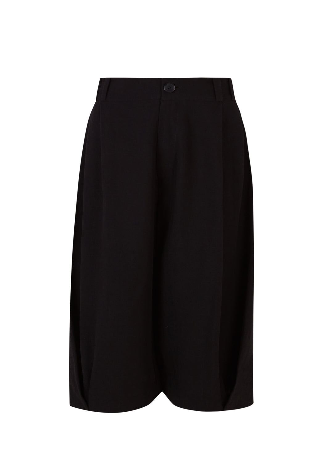 Pleated Draped Bermuda Pants